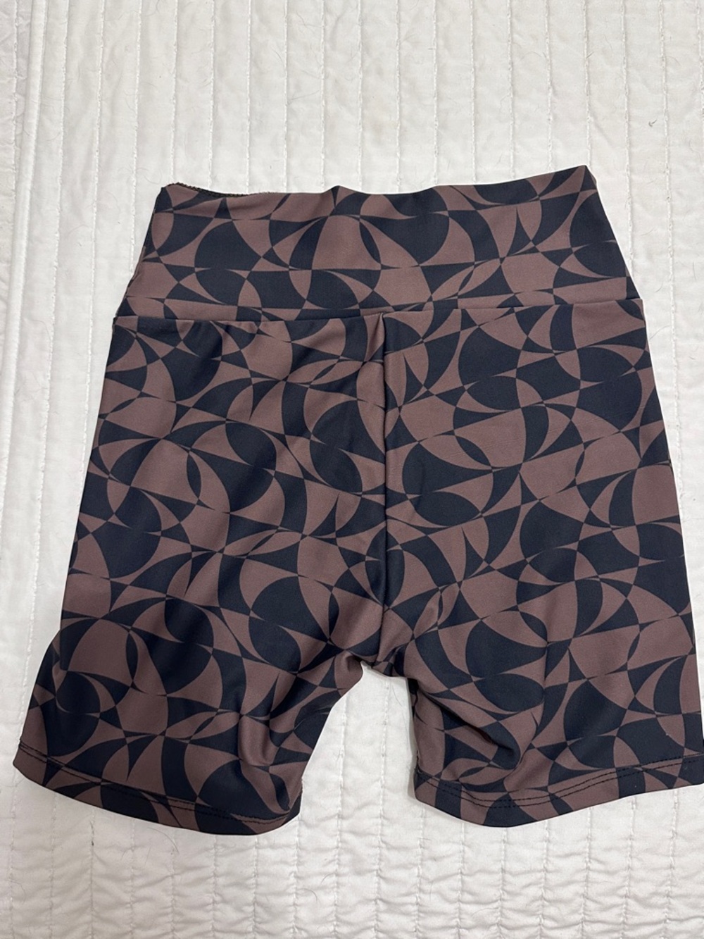 Skatie Brown and Black Geometric Biker Shorts